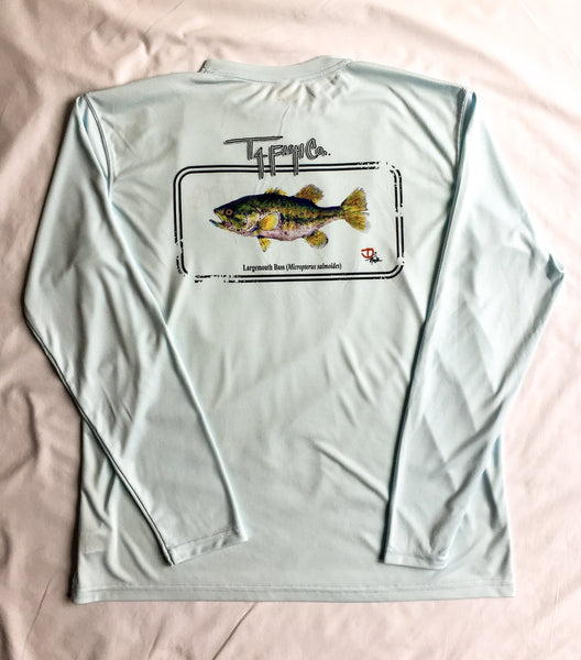 Adult Largemouth Long Sleeve Performance T-shirt White – T4 Fish Company