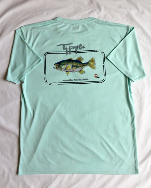 Adult Largemouth Bass Short Sleeve Performance T-shirt Seagrass – T4 Fish  Company